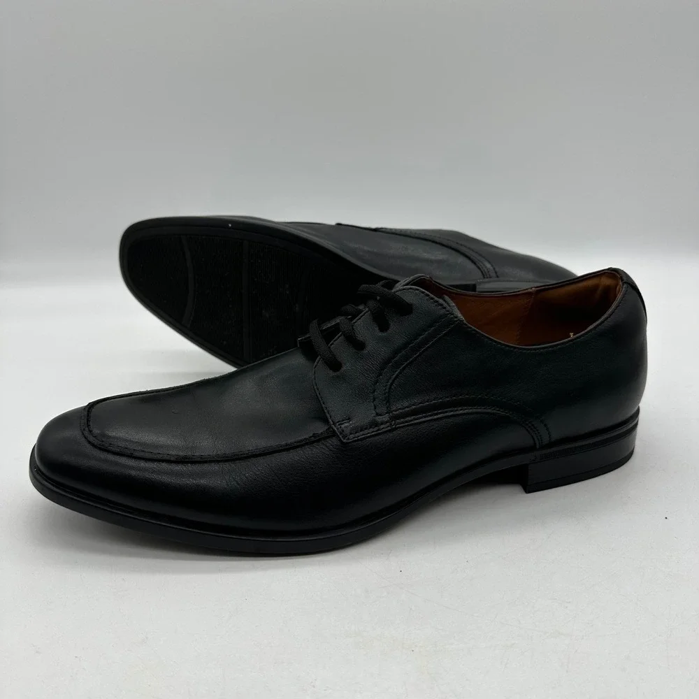 Florsheim 15205-001 Mens 11.5 Black Leather Zaffiro Moc Toe Oxford Dress Shoes